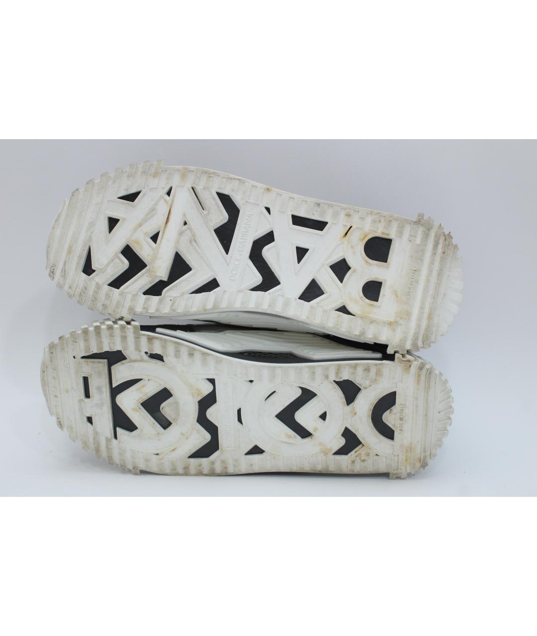 DOLCE&GABBANA Серые текстильные низкие кроссовки / кеды, фото 7