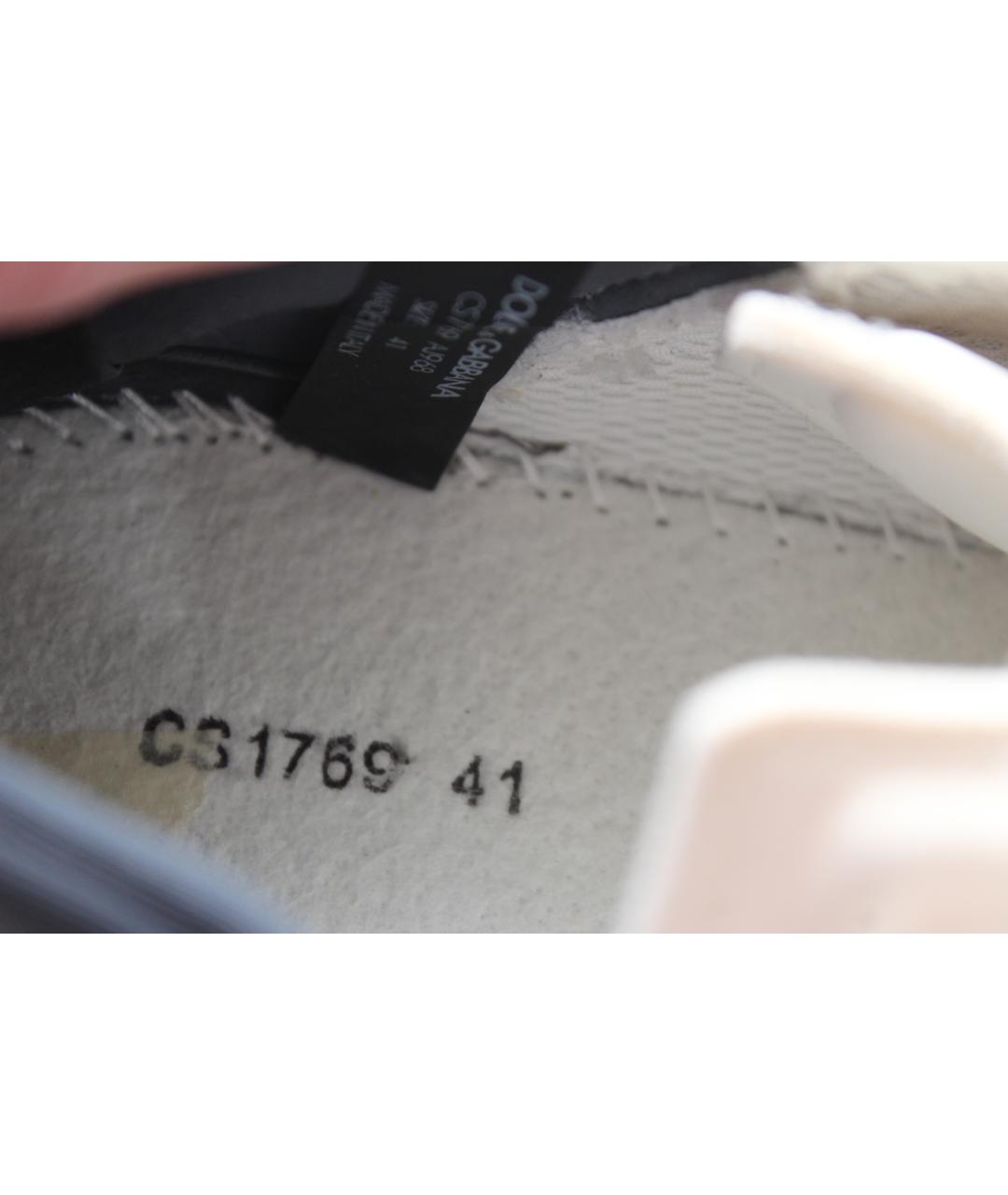 DOLCE&GABBANA Серые текстильные низкие кроссовки / кеды, фото 8