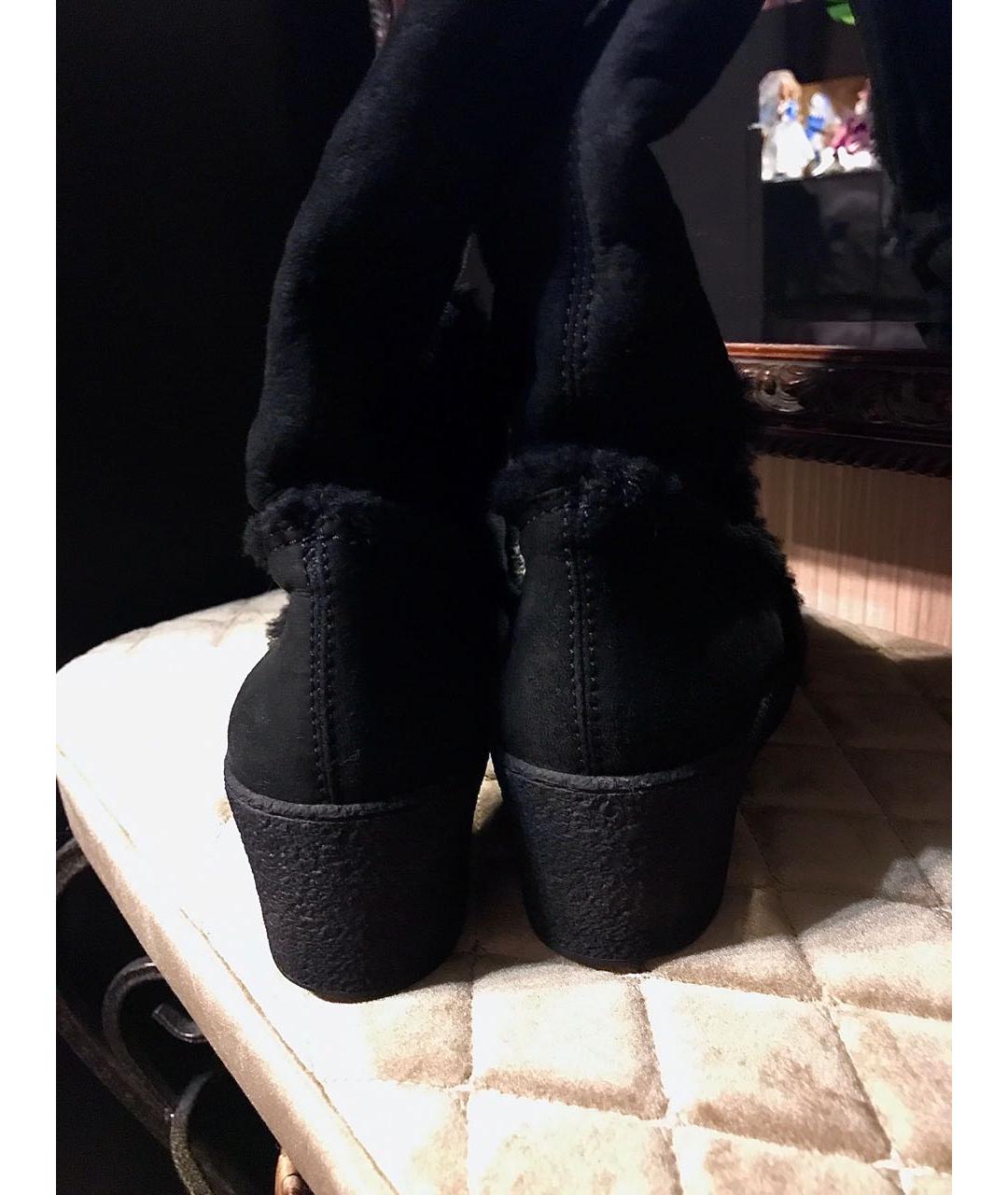 GUCCI Черные замшевые сапоги, фото 4