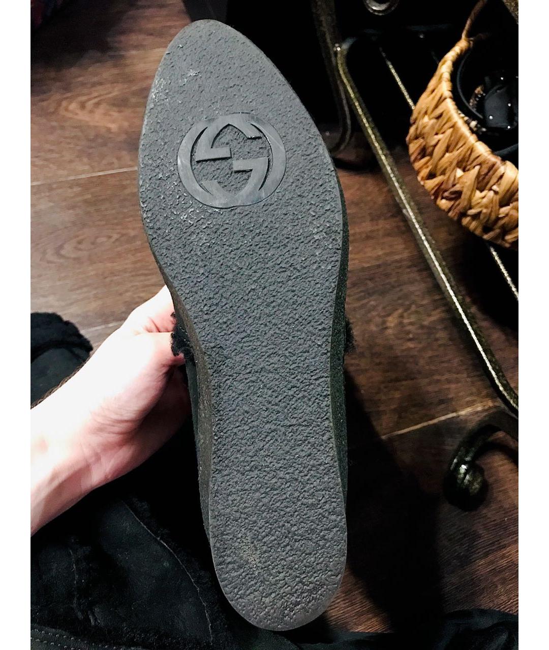 GUCCI Черные замшевые сапоги, фото 8