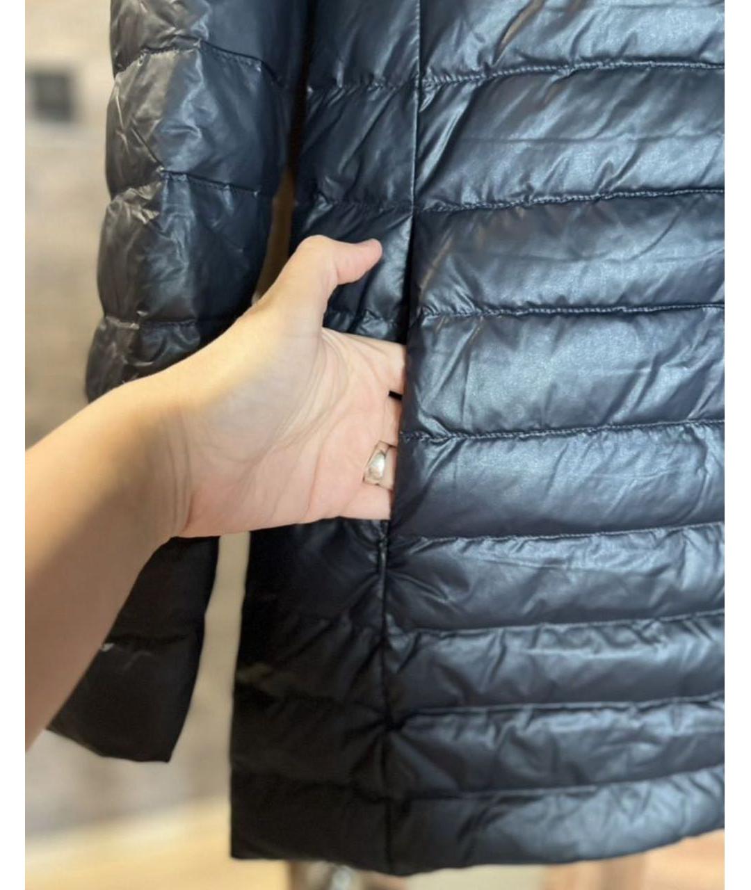 ARMANI COLLEZIONI Синий полиамидовый пуховик, фото 6