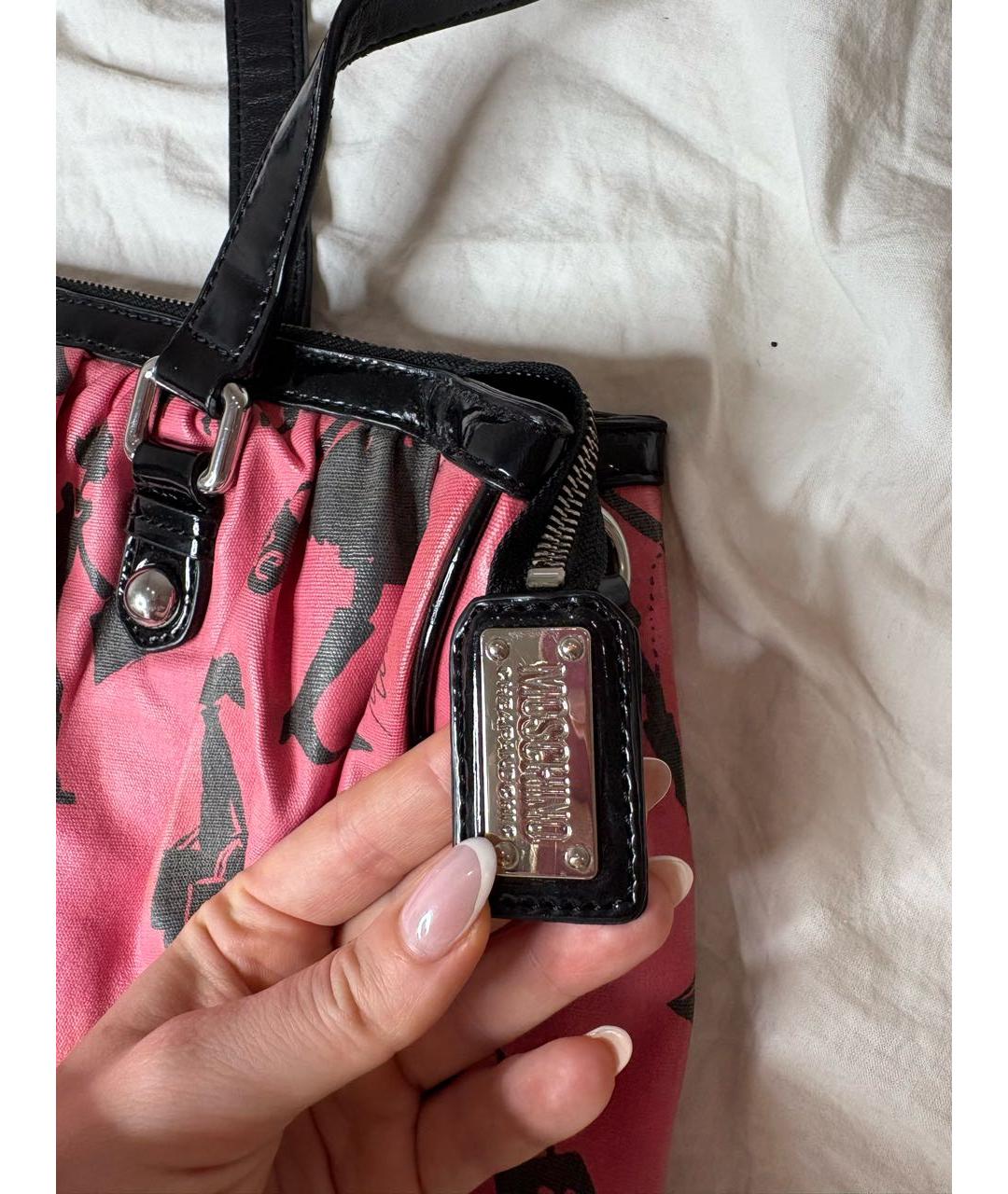 MOSCHINO Розовая сумка с короткими ручками, фото 5