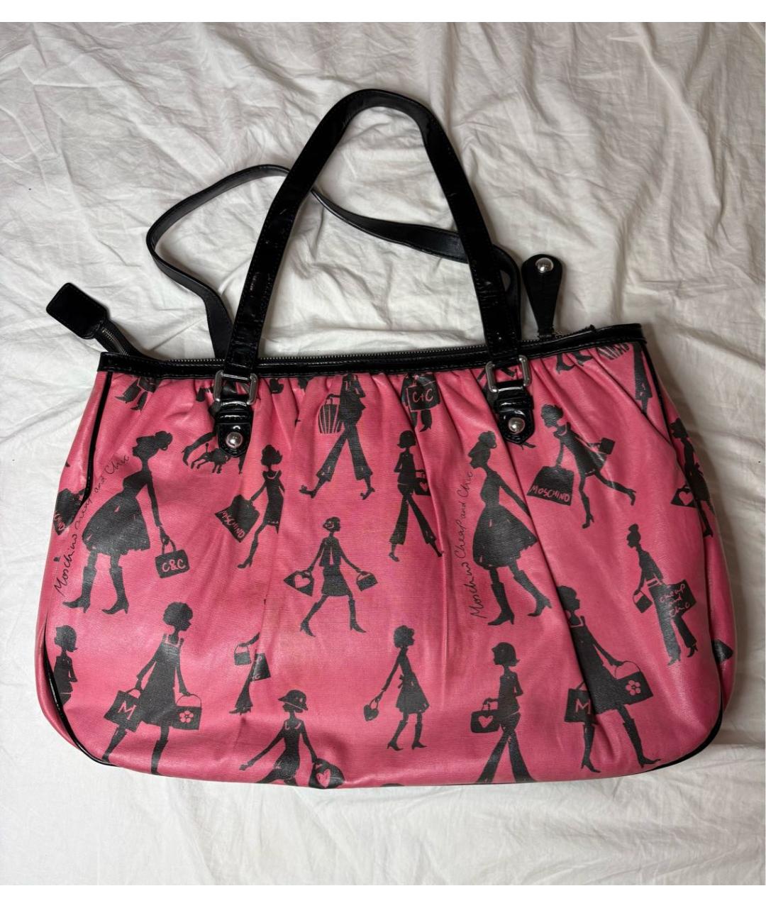 MOSCHINO Розовая сумка с короткими ручками, фото 8