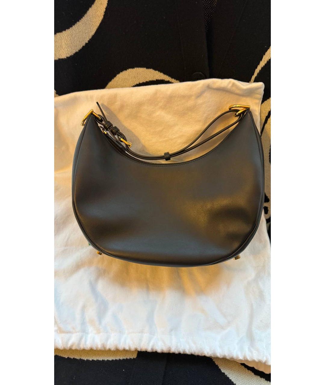 FENDI Черная кожаная сумка с короткими ручками, фото 4