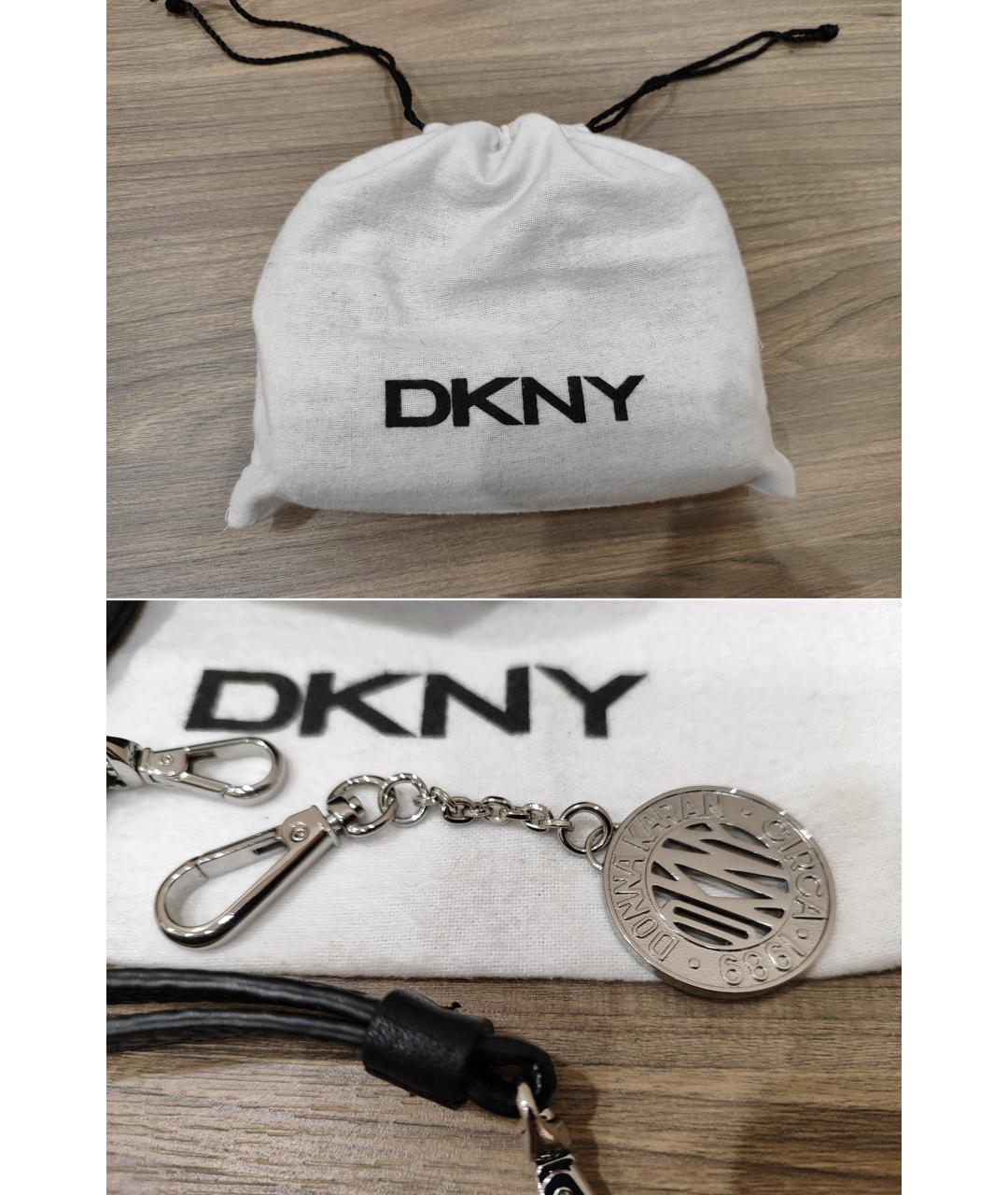 DKNY Черная кожаная сумка через плечо, фото 8