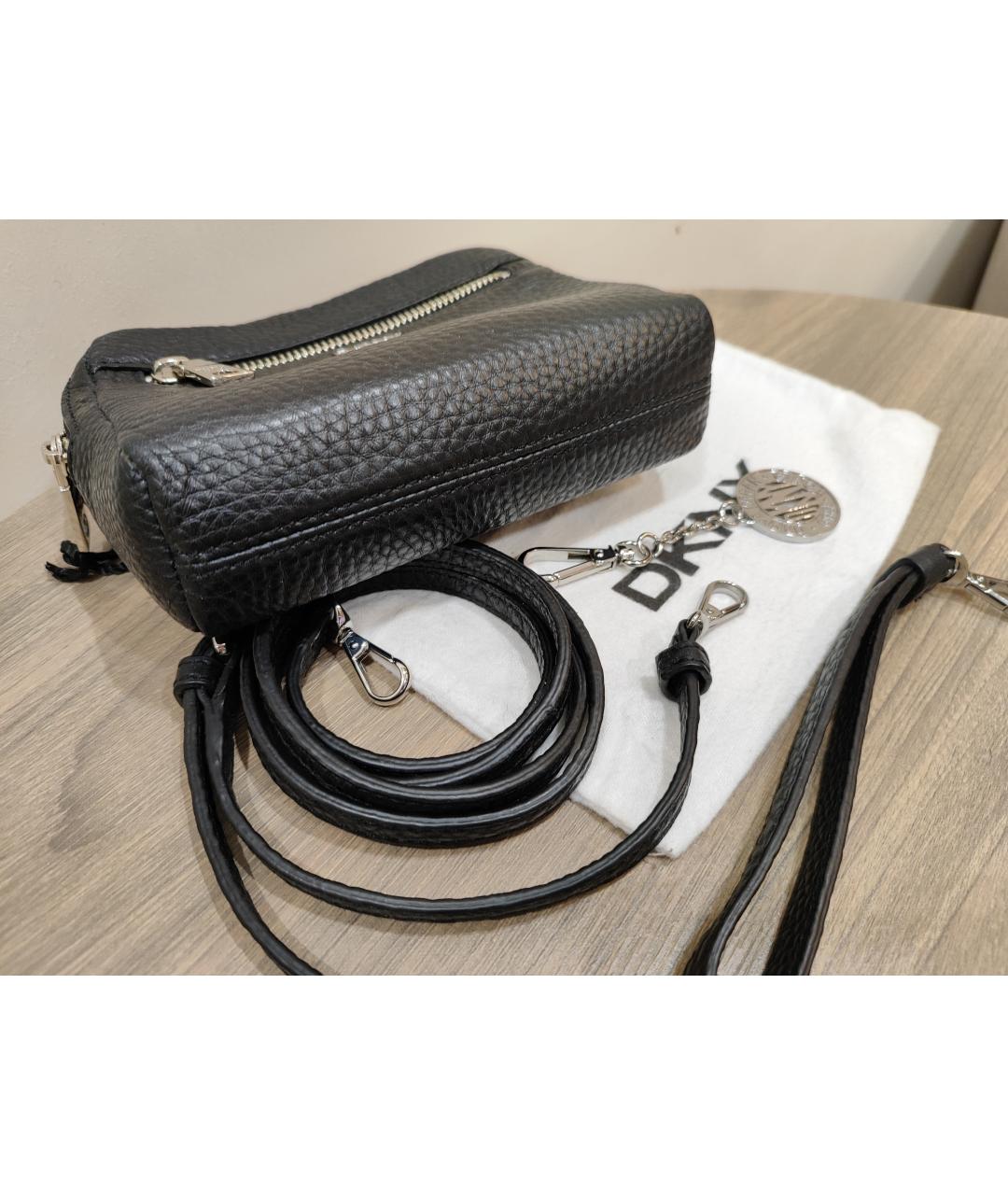 DKNY Черная кожаная сумка через плечо, фото 4