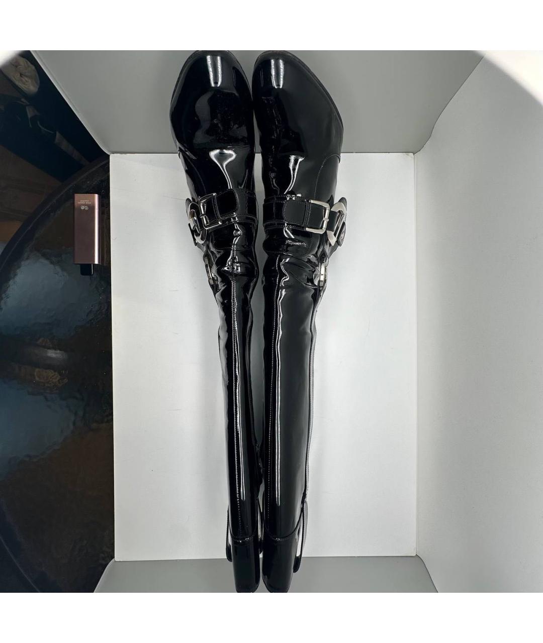 DOLCE&GABBANA Черные сапоги из лакированной кожи, фото 2