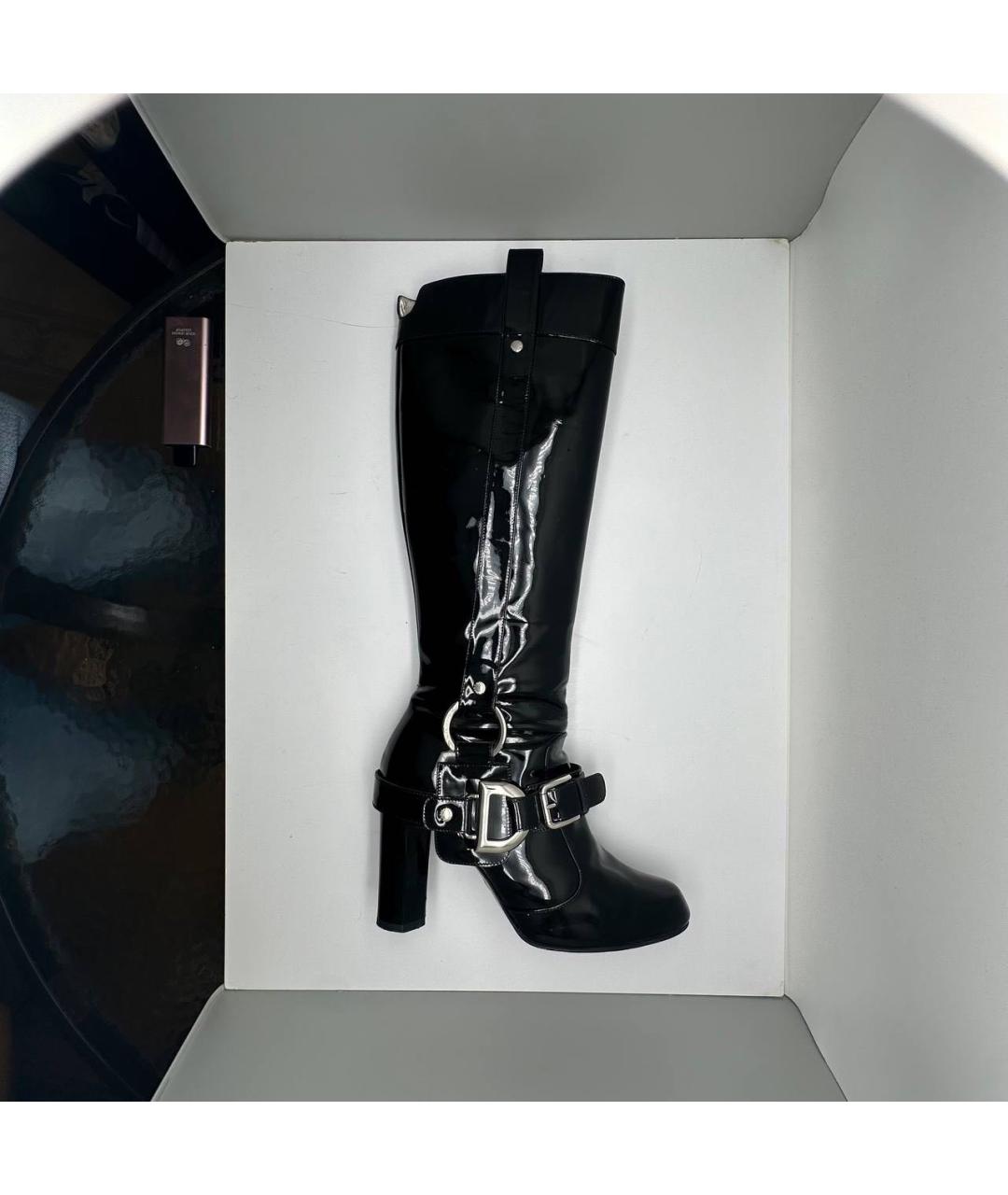 DOLCE&GABBANA Черные сапоги из лакированной кожи, фото 5