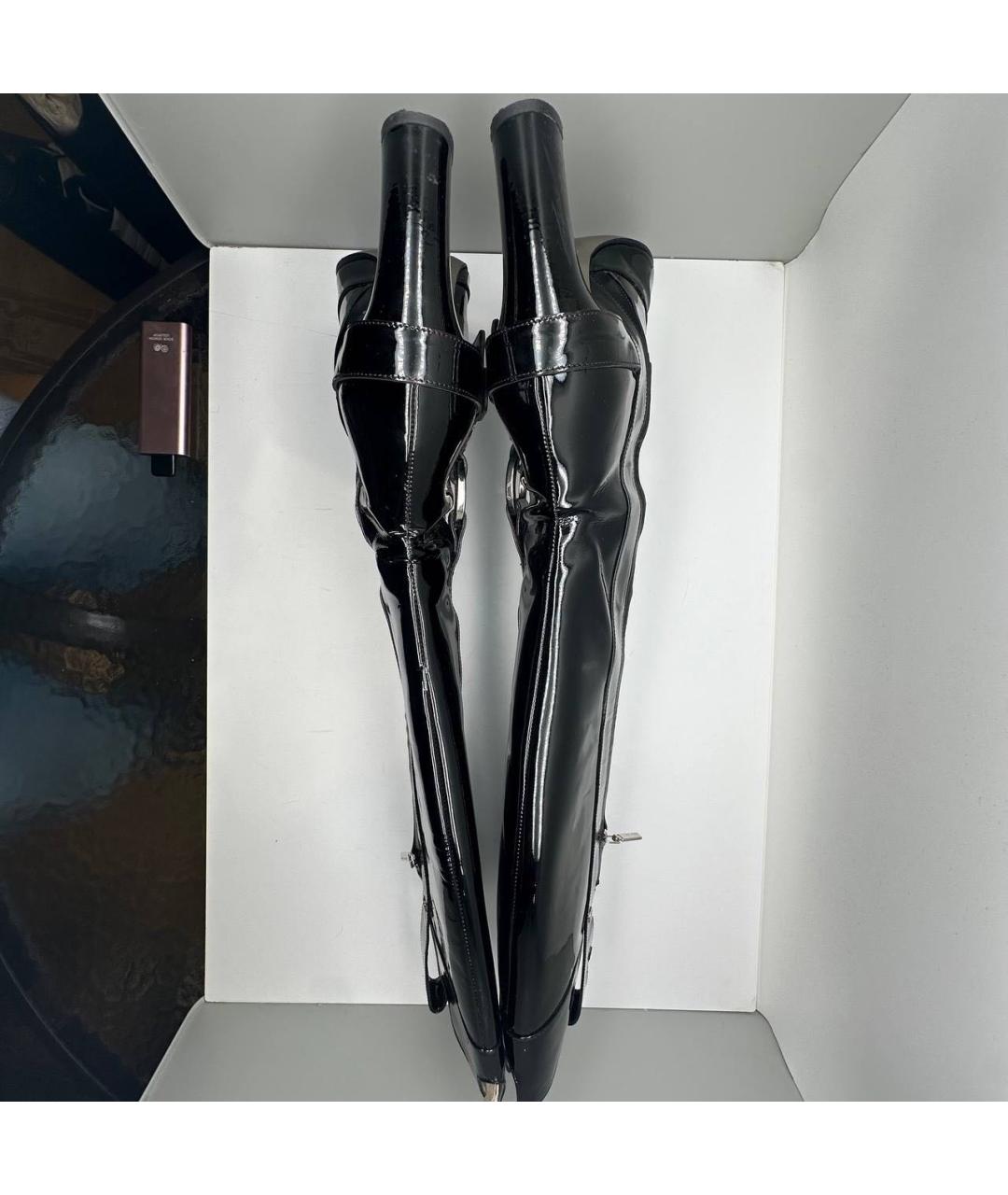DOLCE&GABBANA Черные сапоги из лакированной кожи, фото 4