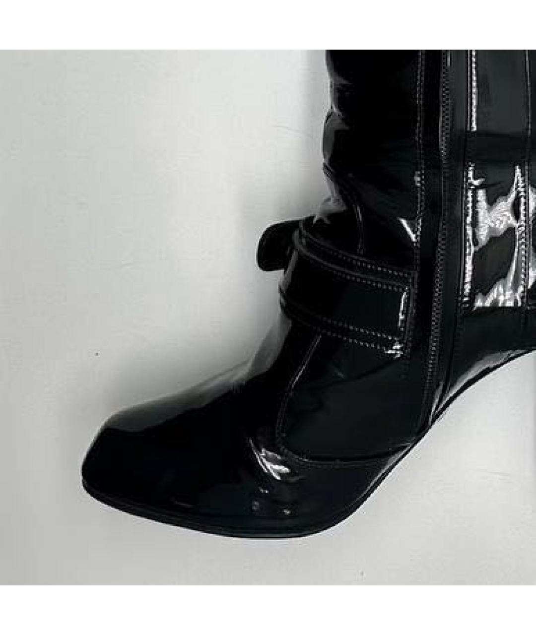 DOLCE&GABBANA Черные сапоги из лакированной кожи, фото 3