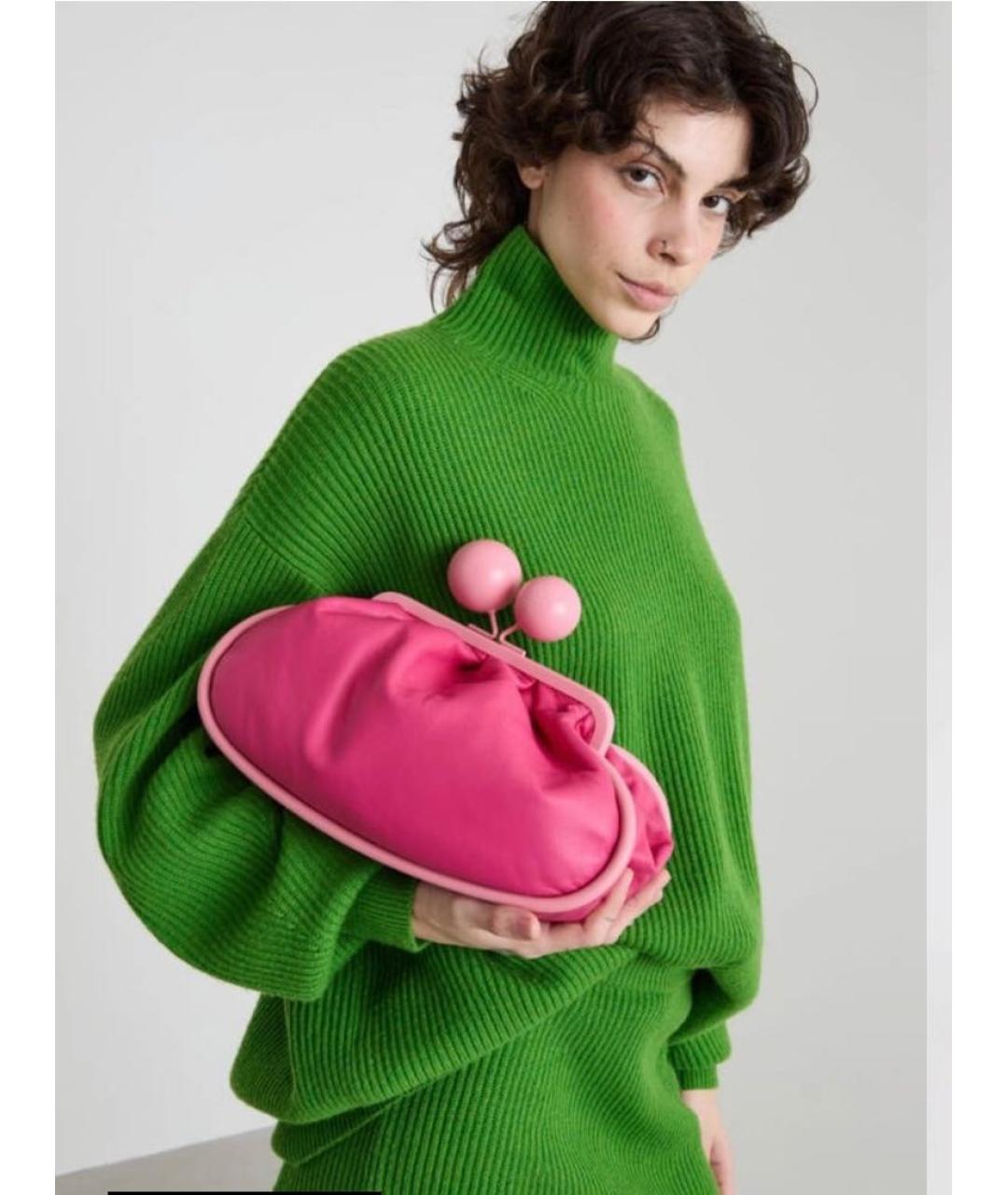 WEEKEND MAX MARA Розовая кожаная сумка через плечо, фото 2