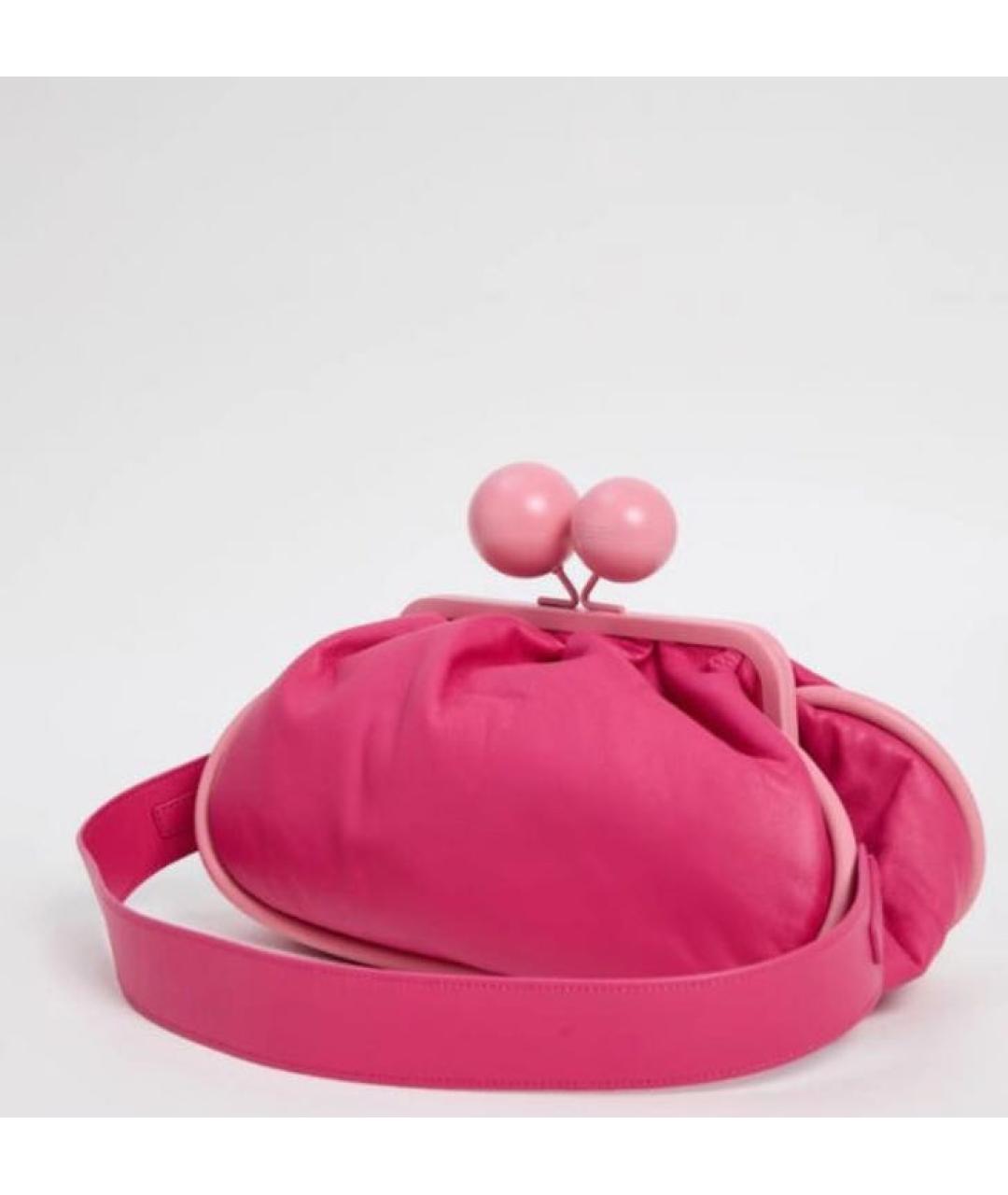 WEEKEND MAX MARA Розовая кожаная сумка через плечо, фото 3