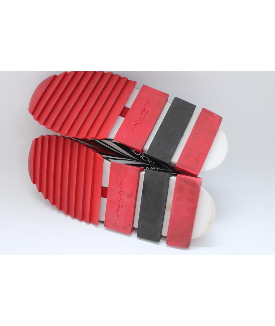 DOLCE&GABBANA Красные текстильные низкие кроссовки / кеды, фото 8