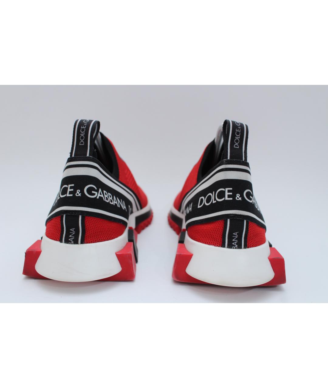 DOLCE&GABBANA Красные текстильные низкие кроссовки / кеды, фото 6