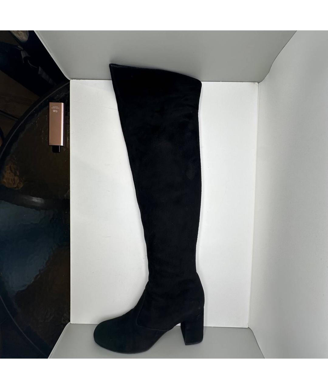 SAINT LAURENT Черные замшевые сапоги, фото 5