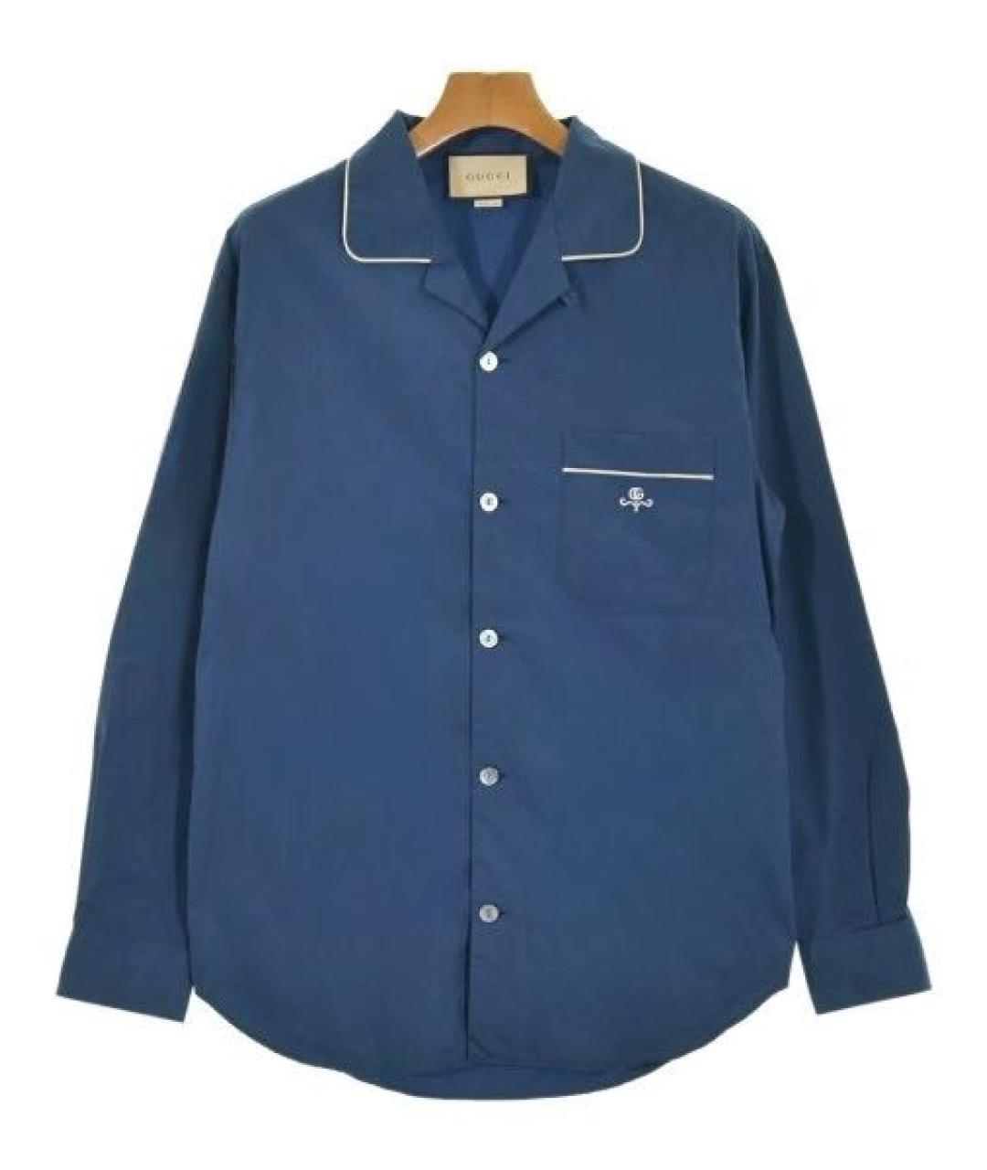 GUCCI Темно-синяя хлопковая рубашка, фото 3