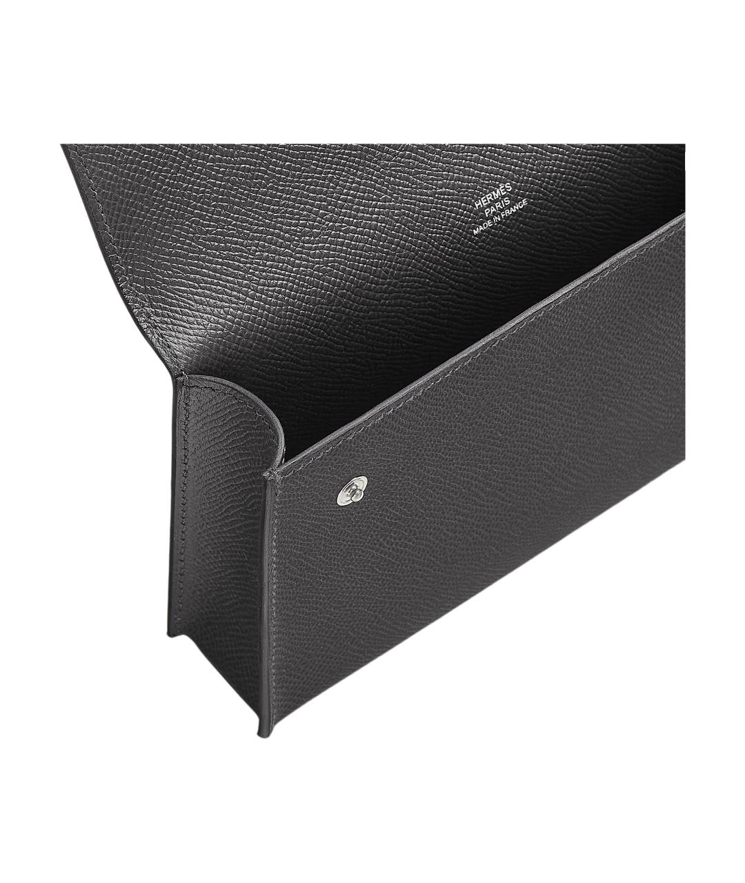 HERMES Серый кожаный кошелек, фото 4