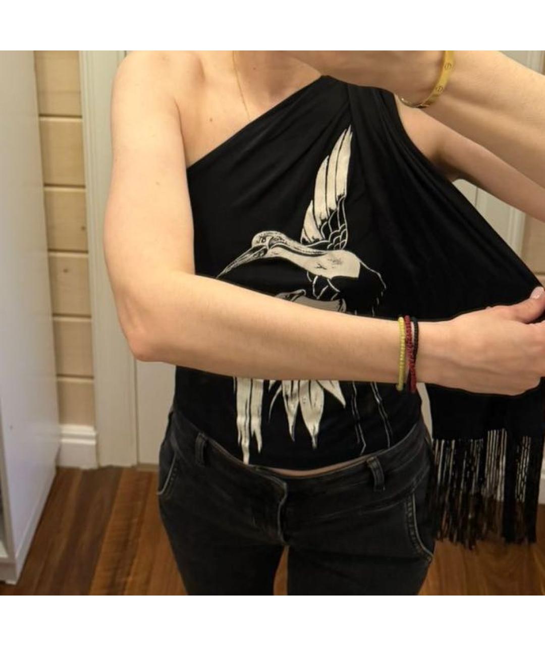 JOHN RICHMOND Черная вискозная майка, фото 3