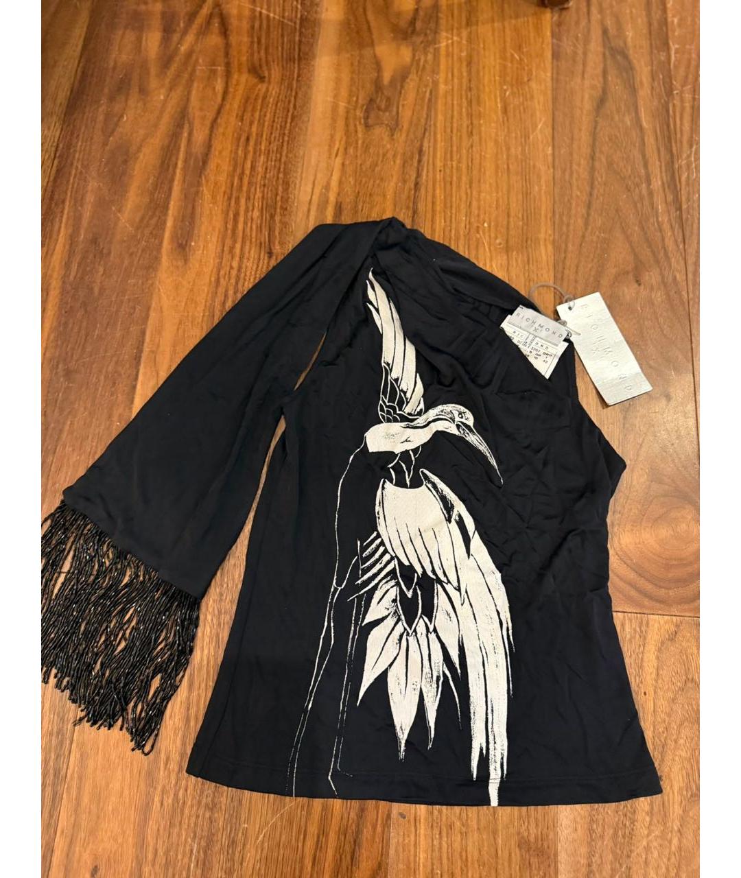 JOHN RICHMOND Черная вискозная майка, фото 4