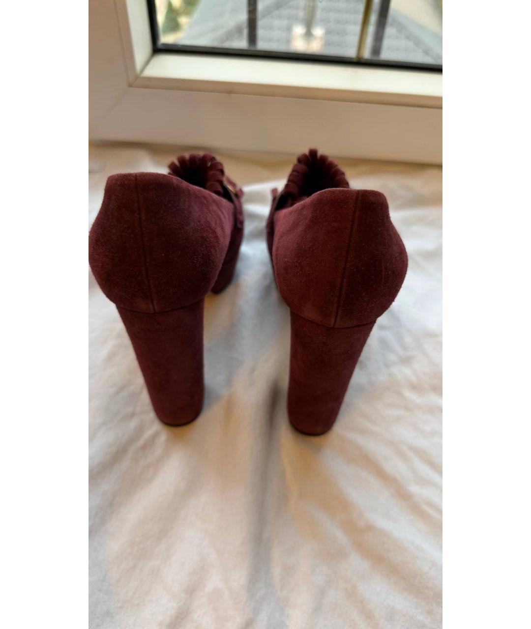 GUCCI Бордовые замшевые туфли, фото 3