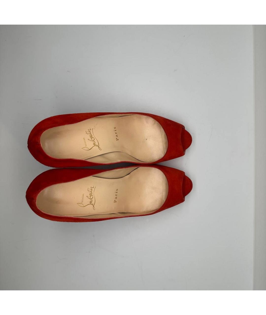 CHRISTIAN LOUBOUTIN Красные замшевые туфли, фото 3