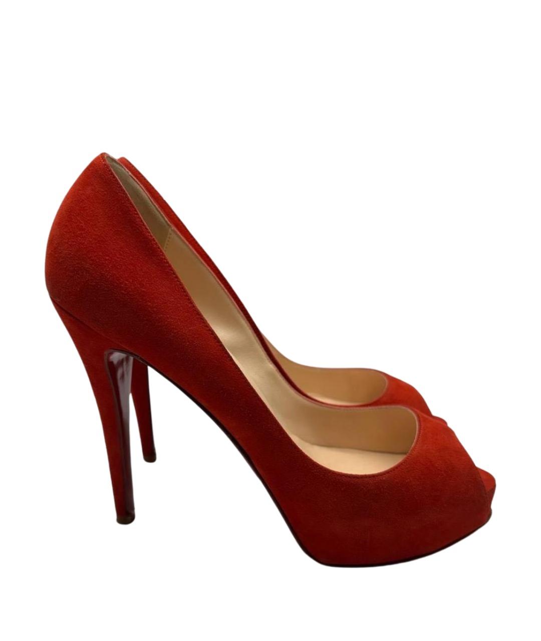 CHRISTIAN LOUBOUTIN Красные замшевые туфли, фото 1
