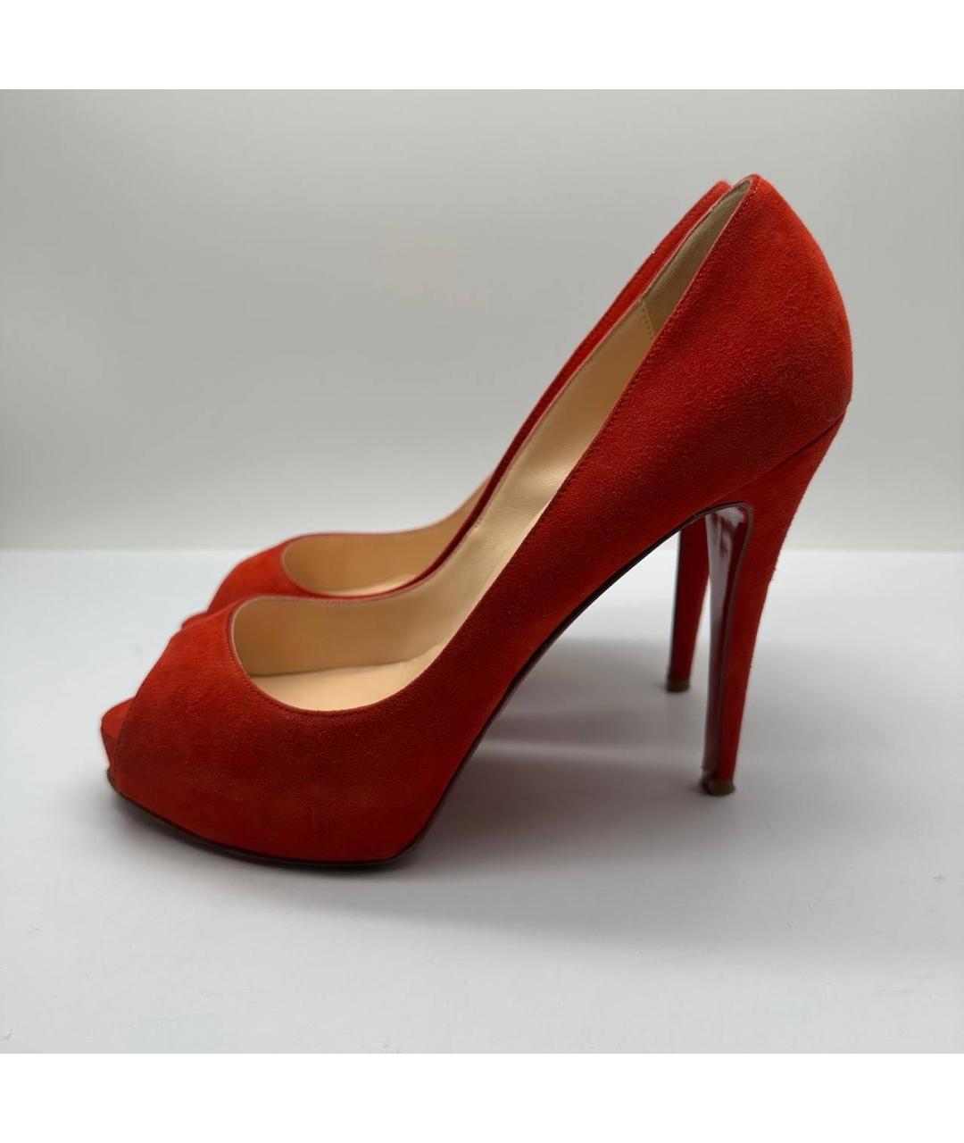 CHRISTIAN LOUBOUTIN Красные замшевые туфли, фото 5