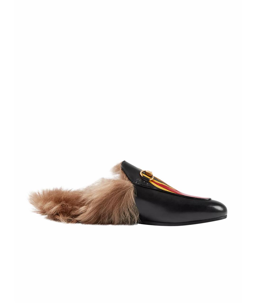 GUCCI Черные кожаные мюли, фото 1