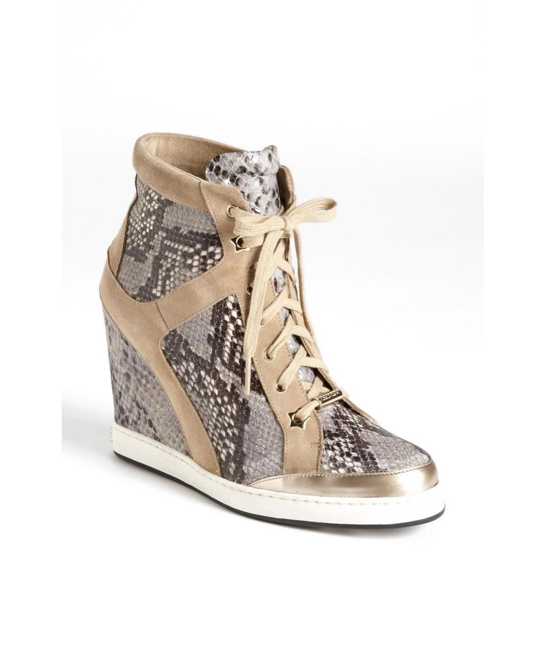 JIMMY CHOO Серые кожаные кеды, фото 9