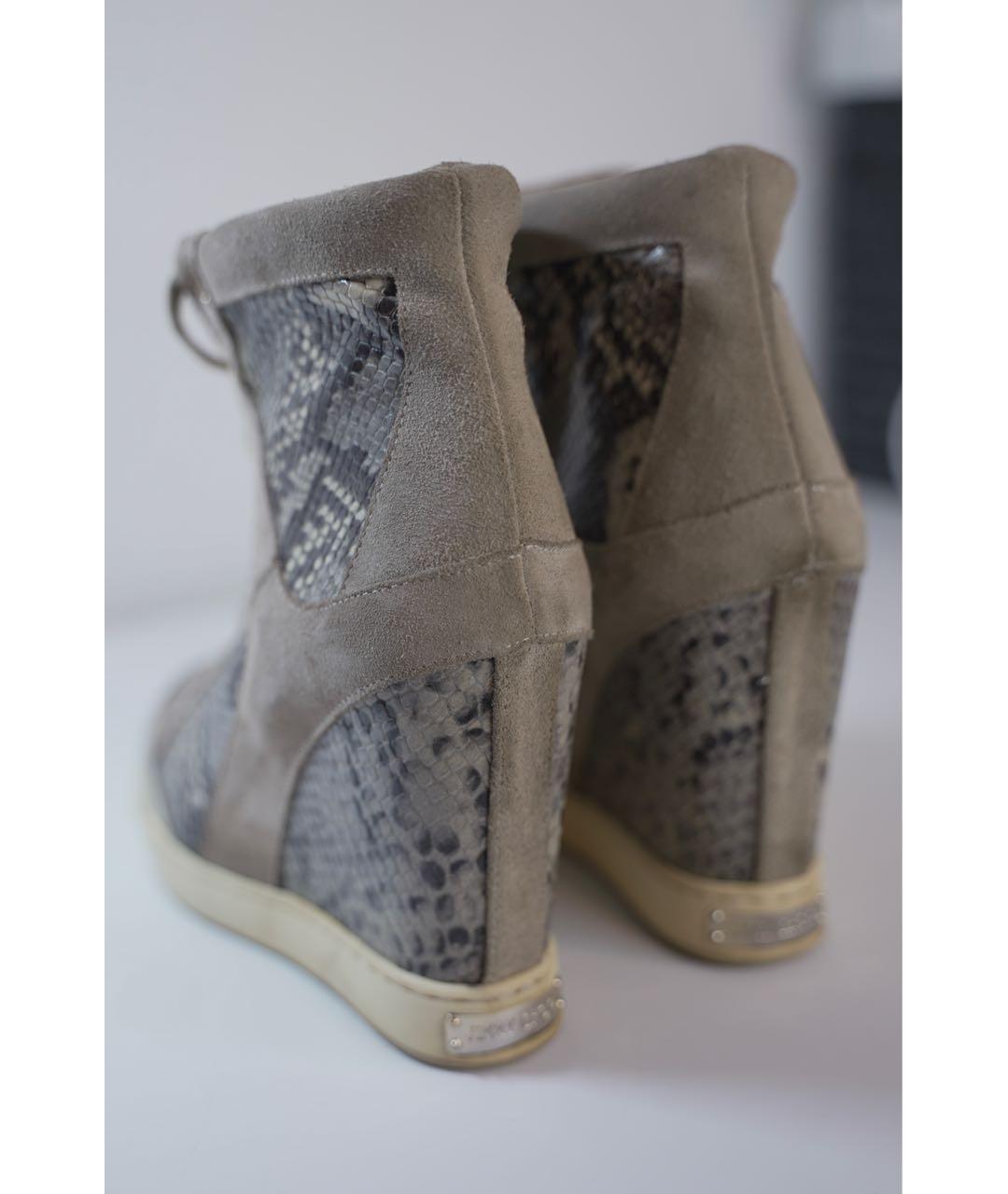 JIMMY CHOO Серые кожаные кеды, фото 4