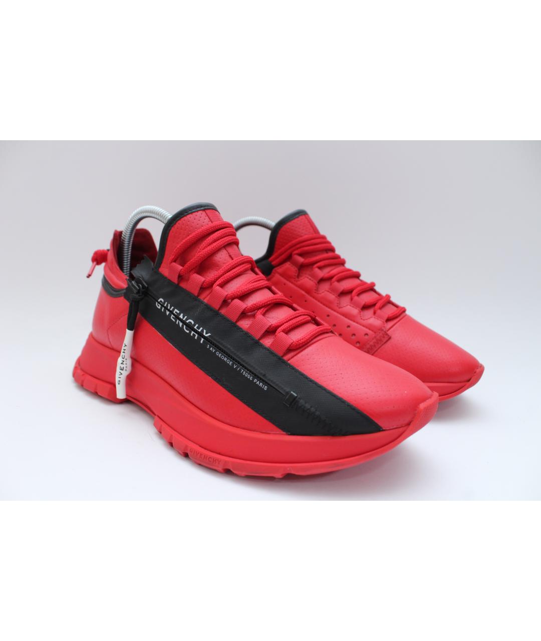 GIVENCHY Красные кожаные низкие кроссовки / кеды, фото 5