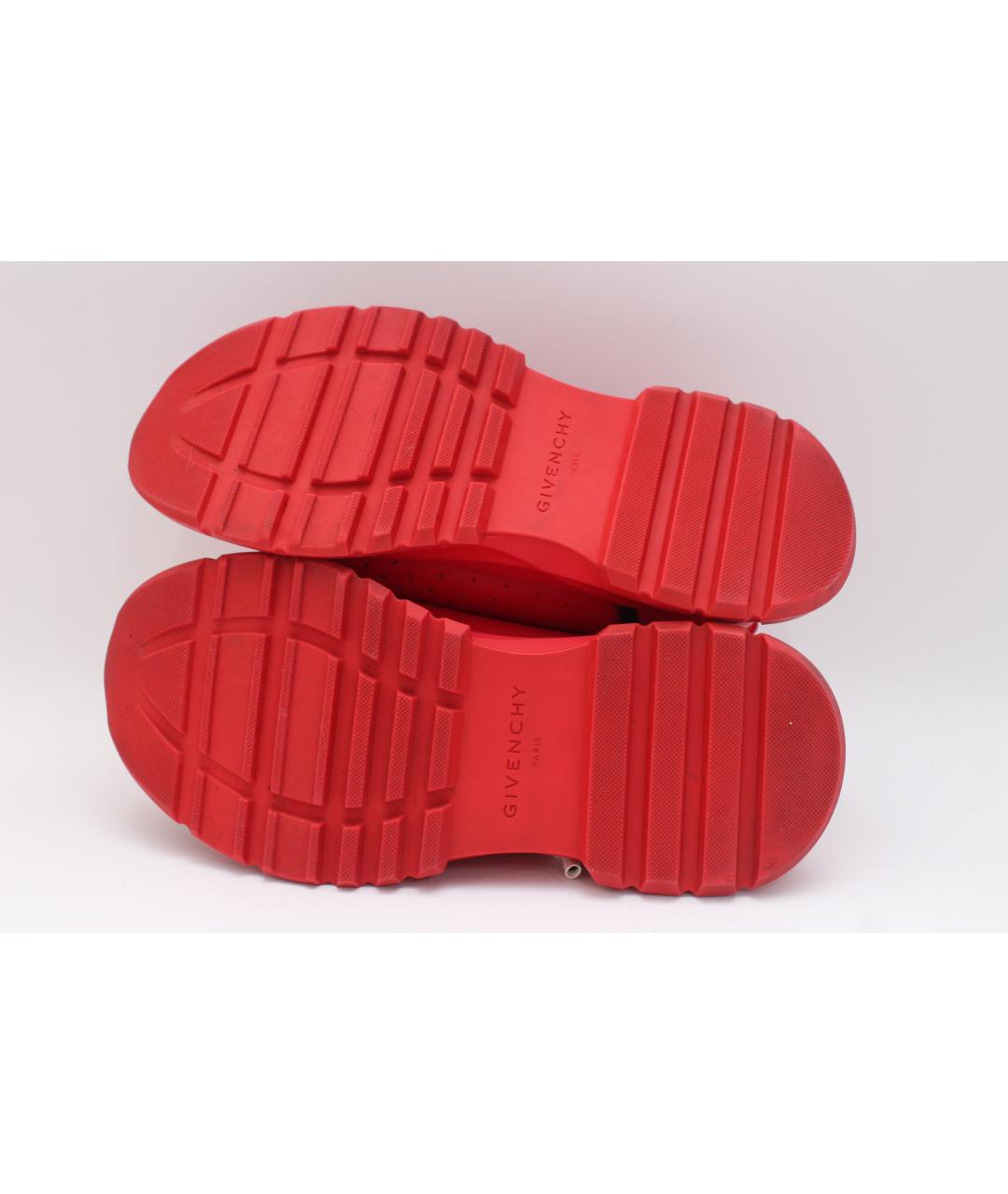 GIVENCHY Красные кожаные низкие кроссовки / кеды, фото 7