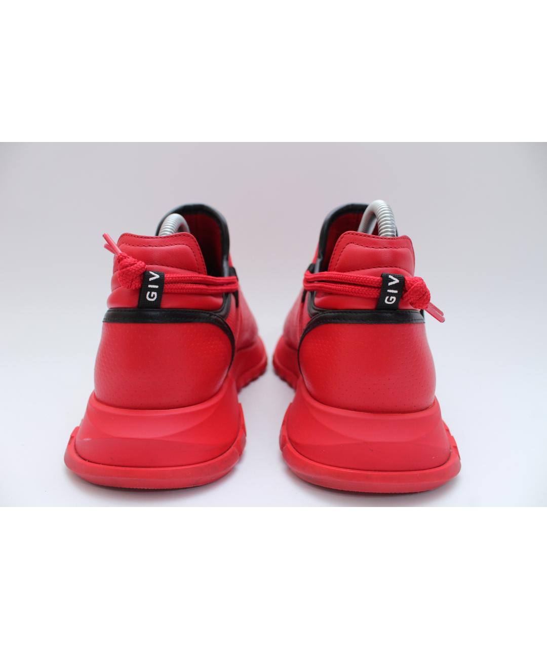 GIVENCHY Красные кожаные низкие кроссовки / кеды, фото 6