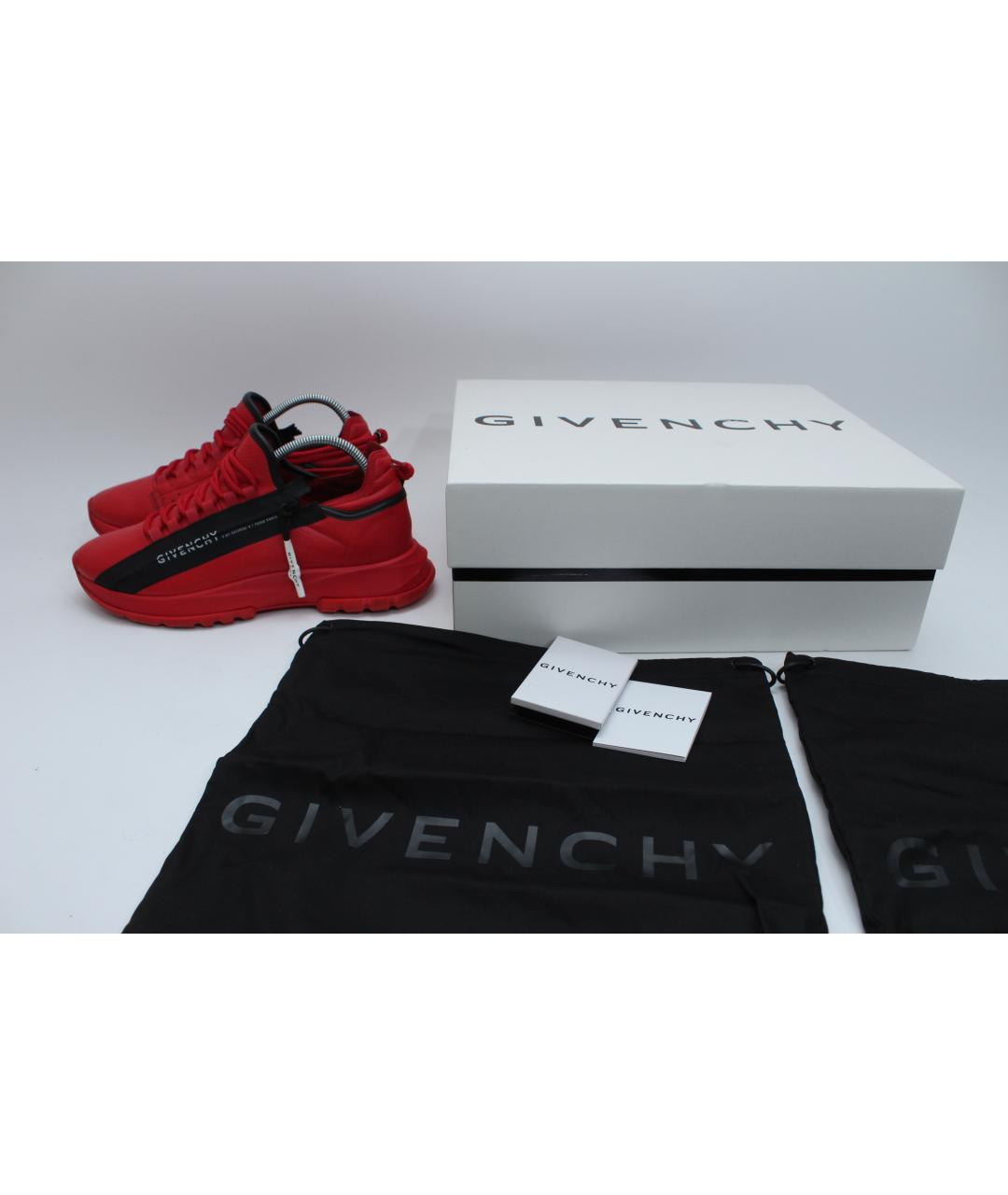 GIVENCHY Красные кожаные низкие кроссовки / кеды, фото 9