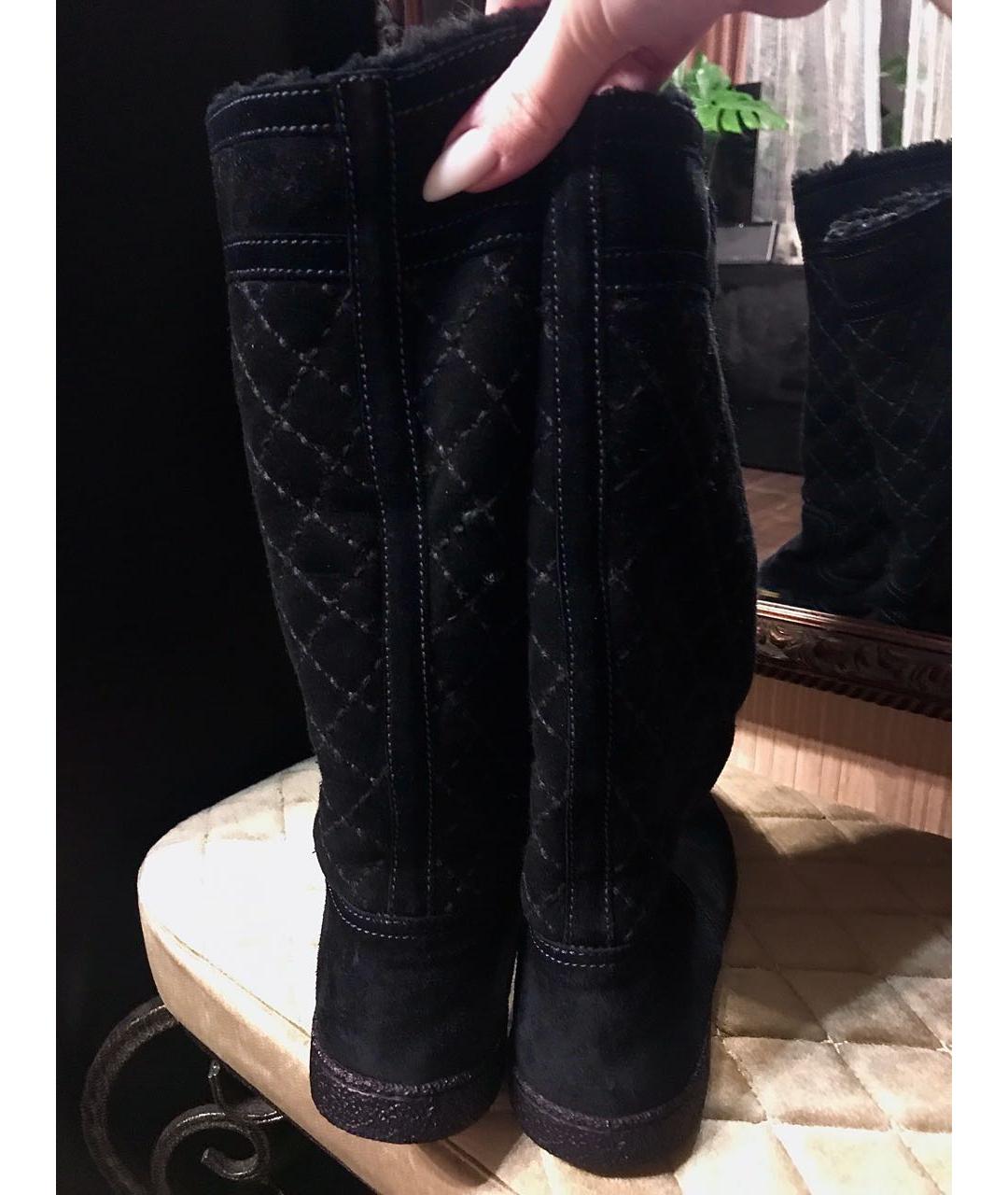 CHANEL Черные кожаные сапоги, фото 4