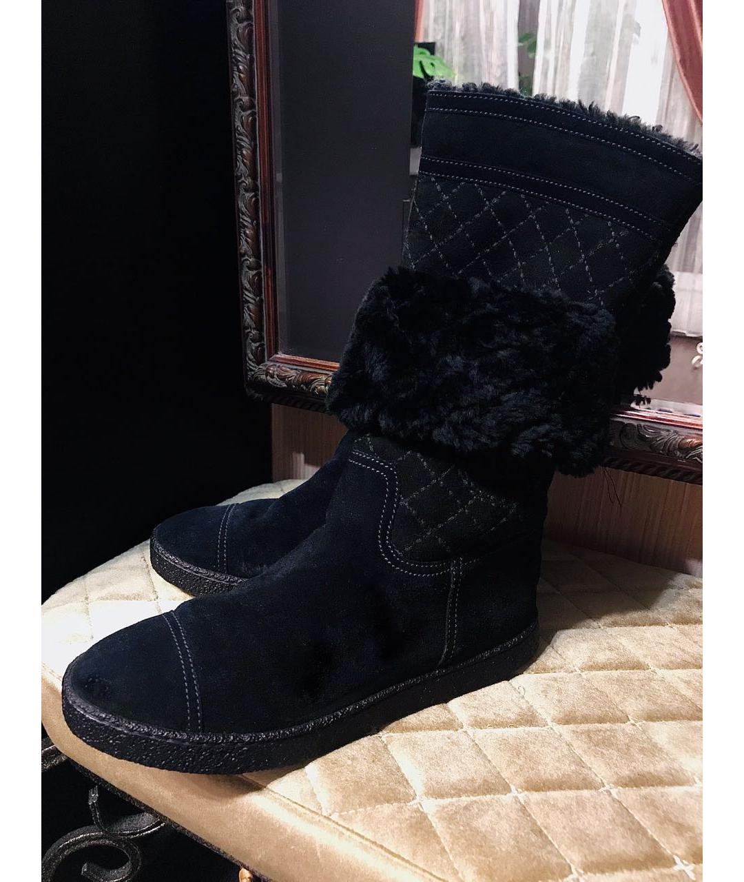 CHANEL Черные кожаные сапоги, фото 3