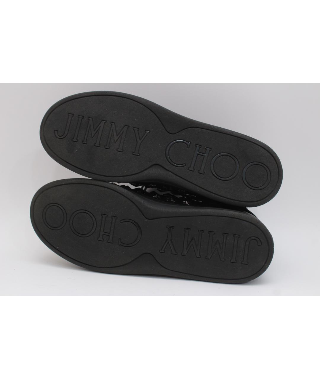 JIMMY CHOO Черные кожаные низкие кроссовки / кеды, фото 7