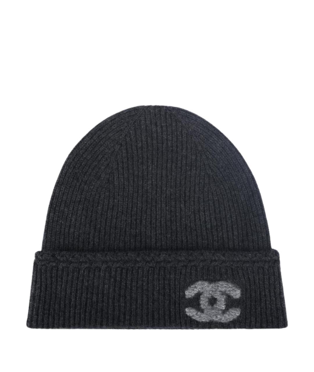 CHANEL Антрацитовая шапка, фото 1