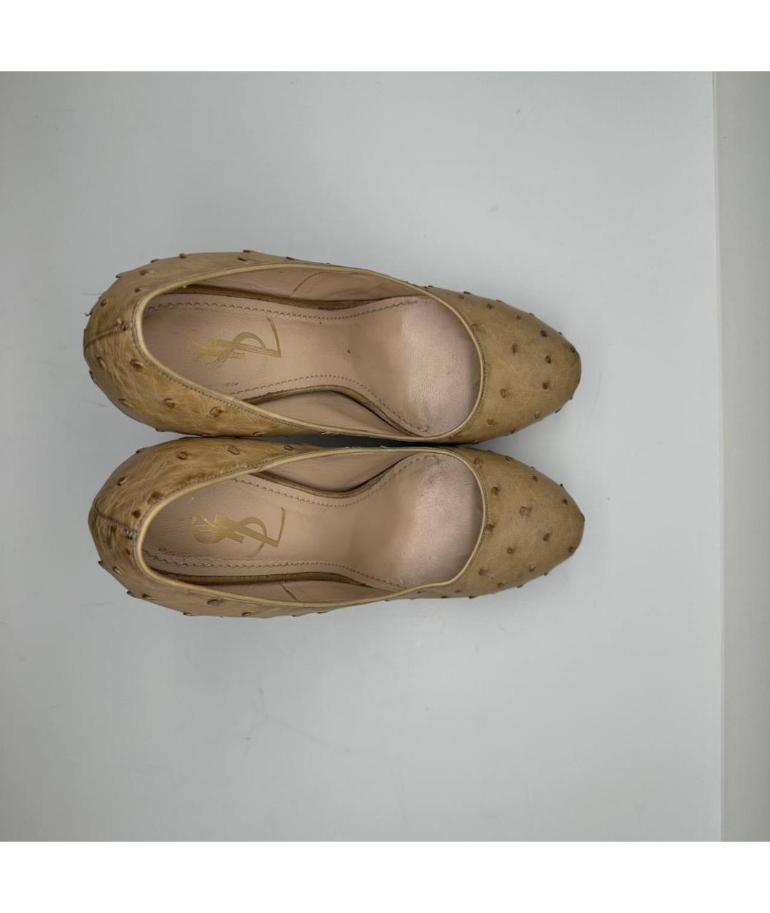 SAINT LAURENT Бежевые туфли из экзотической кожи, фото 3