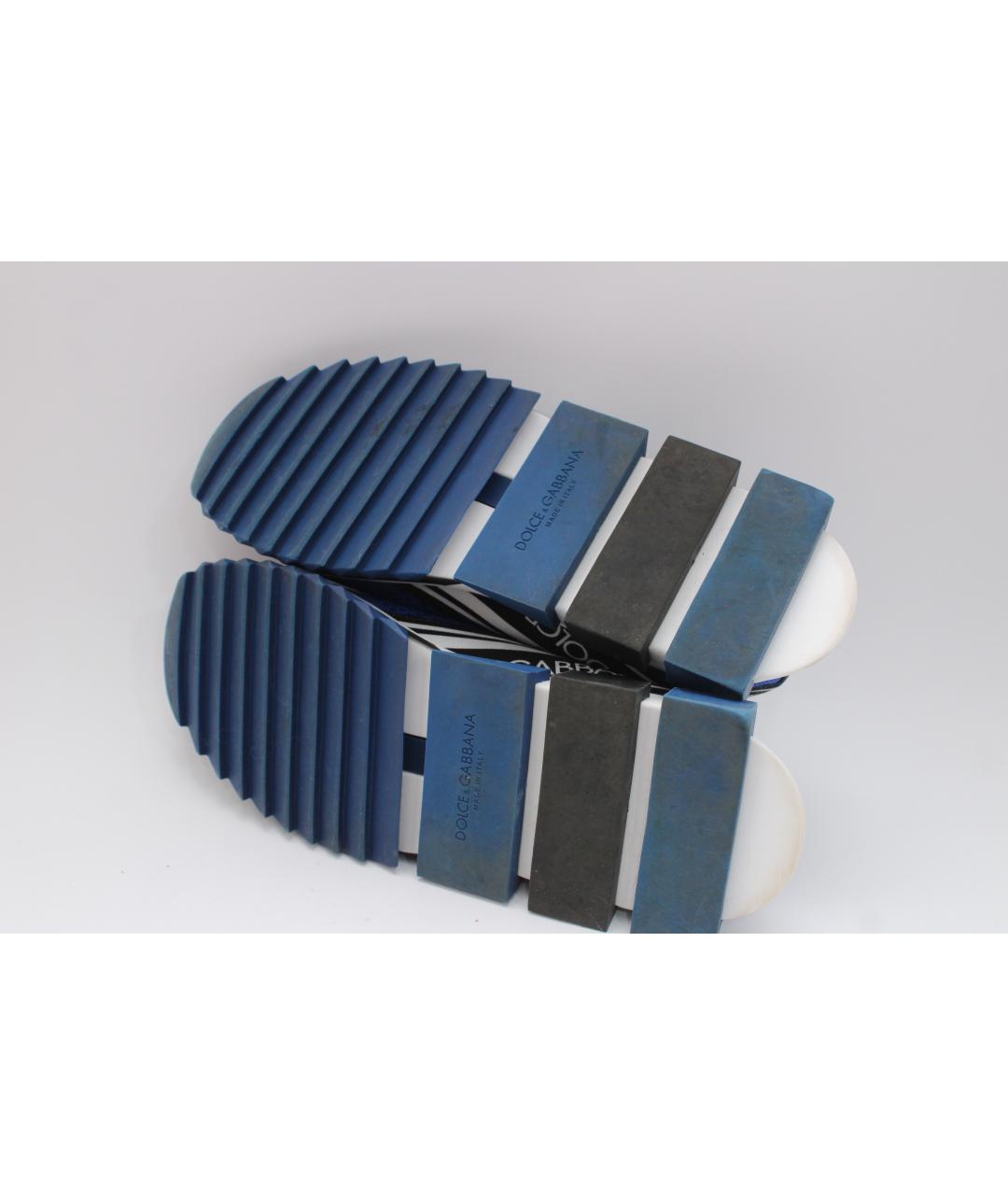 DOLCE&GABBANA Синие текстильные низкие кроссовки / кеды, фото 7