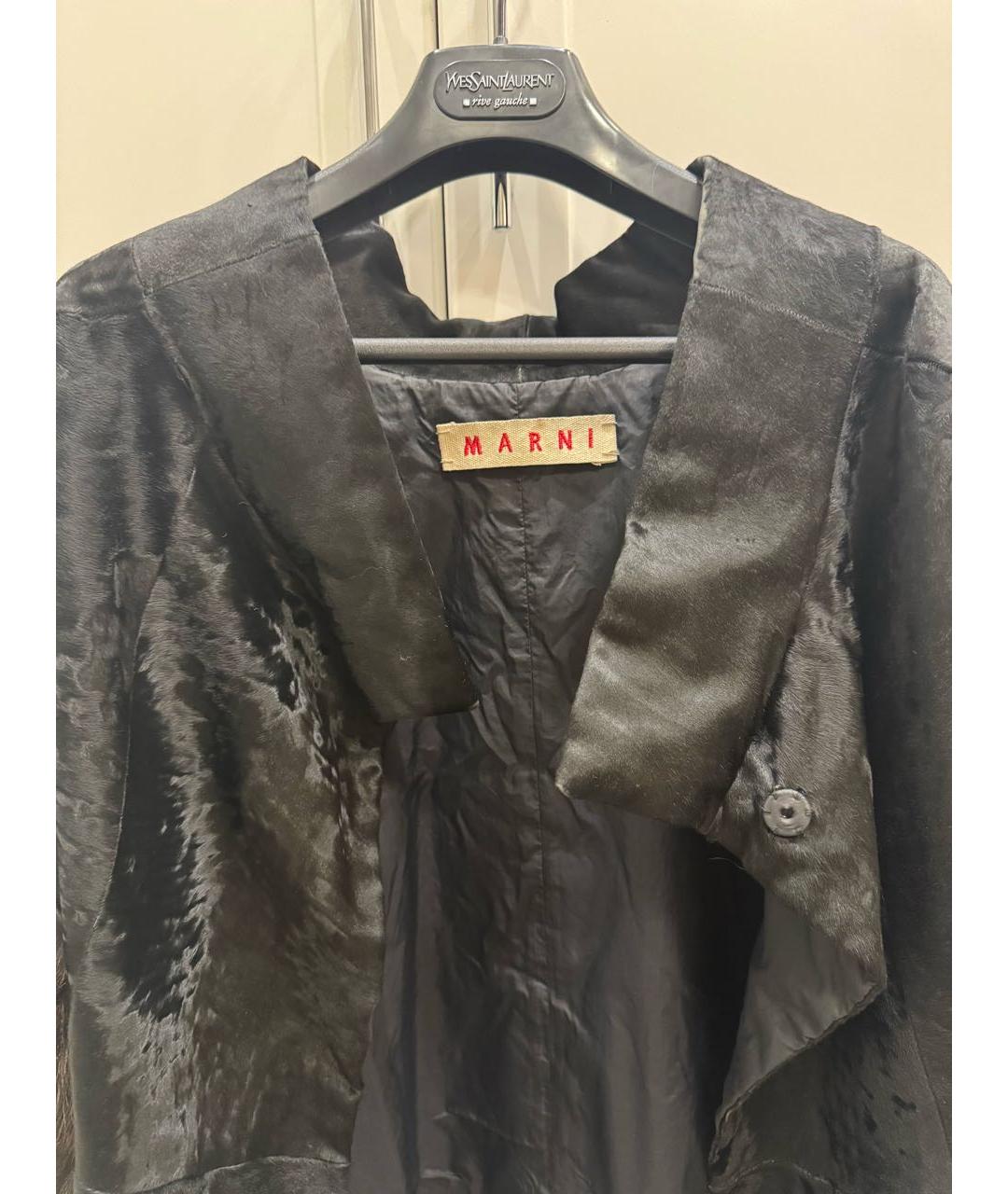 MARNI Черная меховая шуба, фото 3