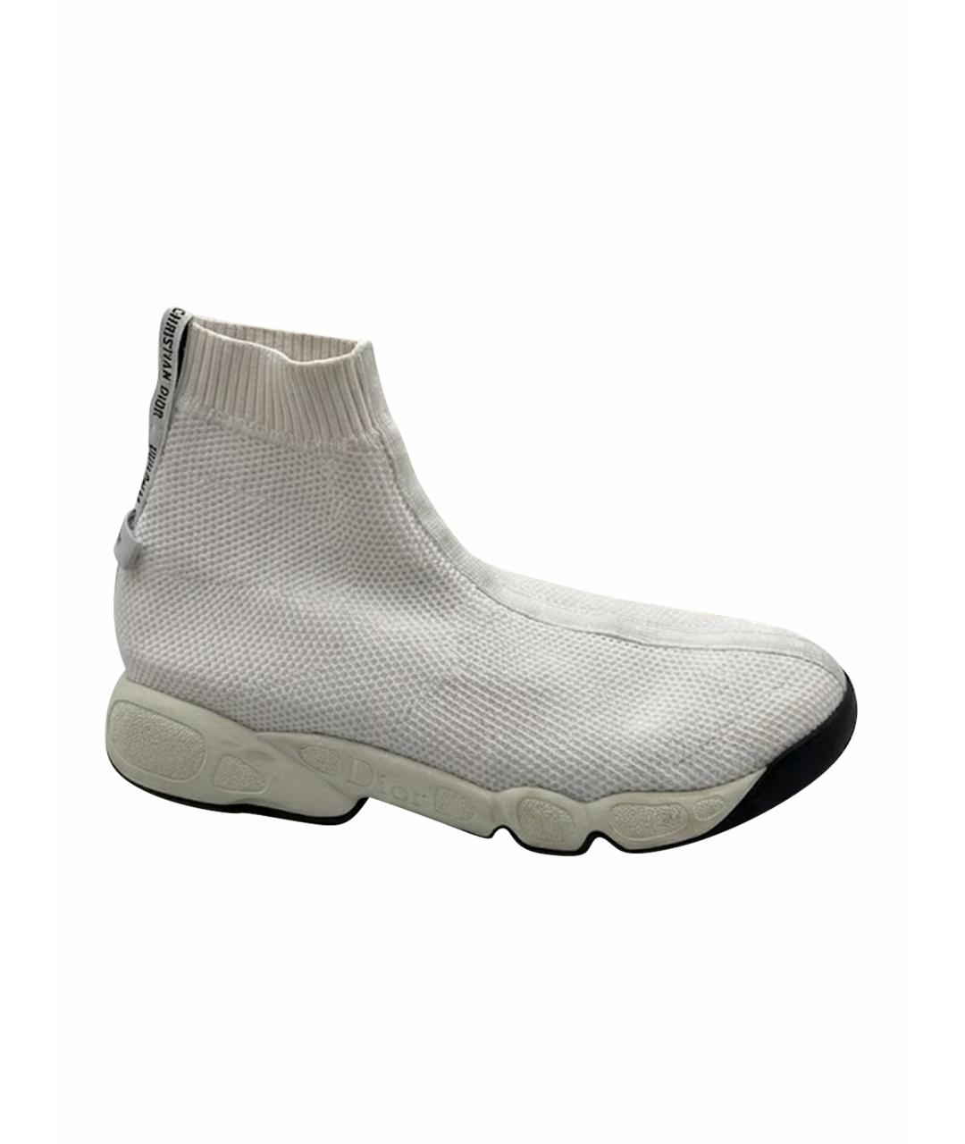 CHRISTIAN DIOR Белые текстильные кеды, фото 1