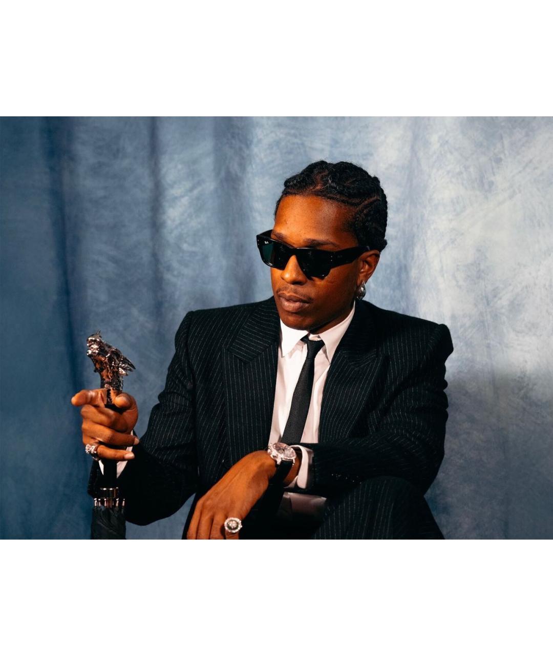 RAY BAN Черные пластиковые солнцезащитные очки, фото 8