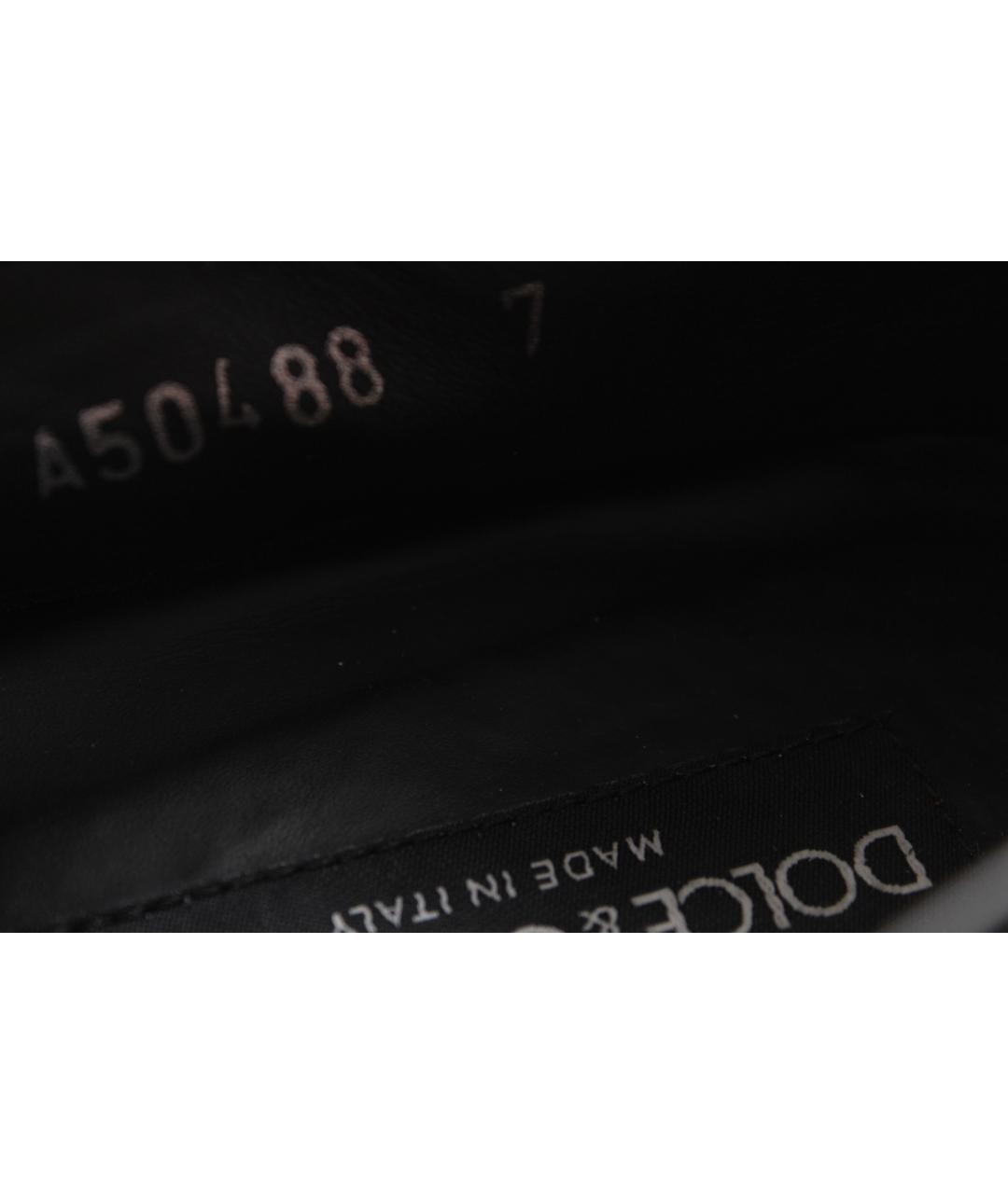 DOLCE&GABBANA Черные кожаные низкие кроссовки / кеды, фото 9