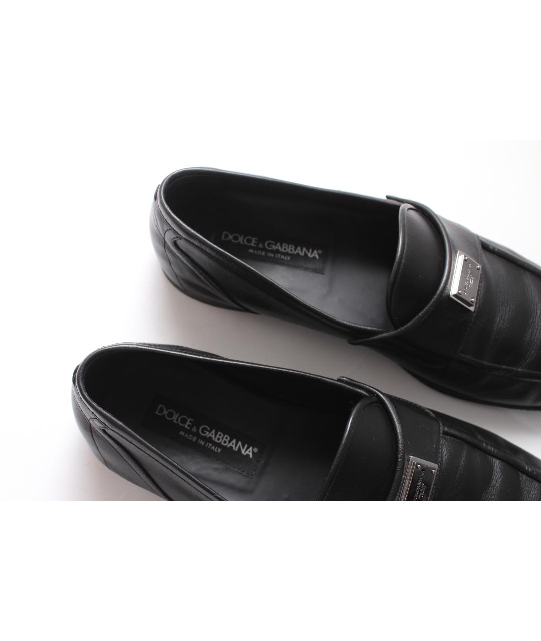 DOLCE&GABBANA Черные кожаные низкие кроссовки / кеды, фото 8