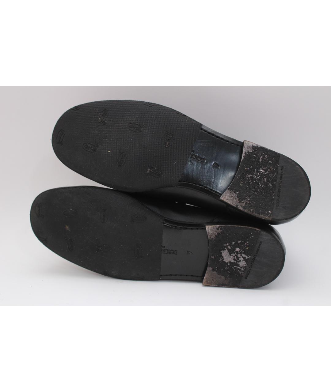 DOLCE&GABBANA Черные кожаные низкие кроссовки / кеды, фото 7