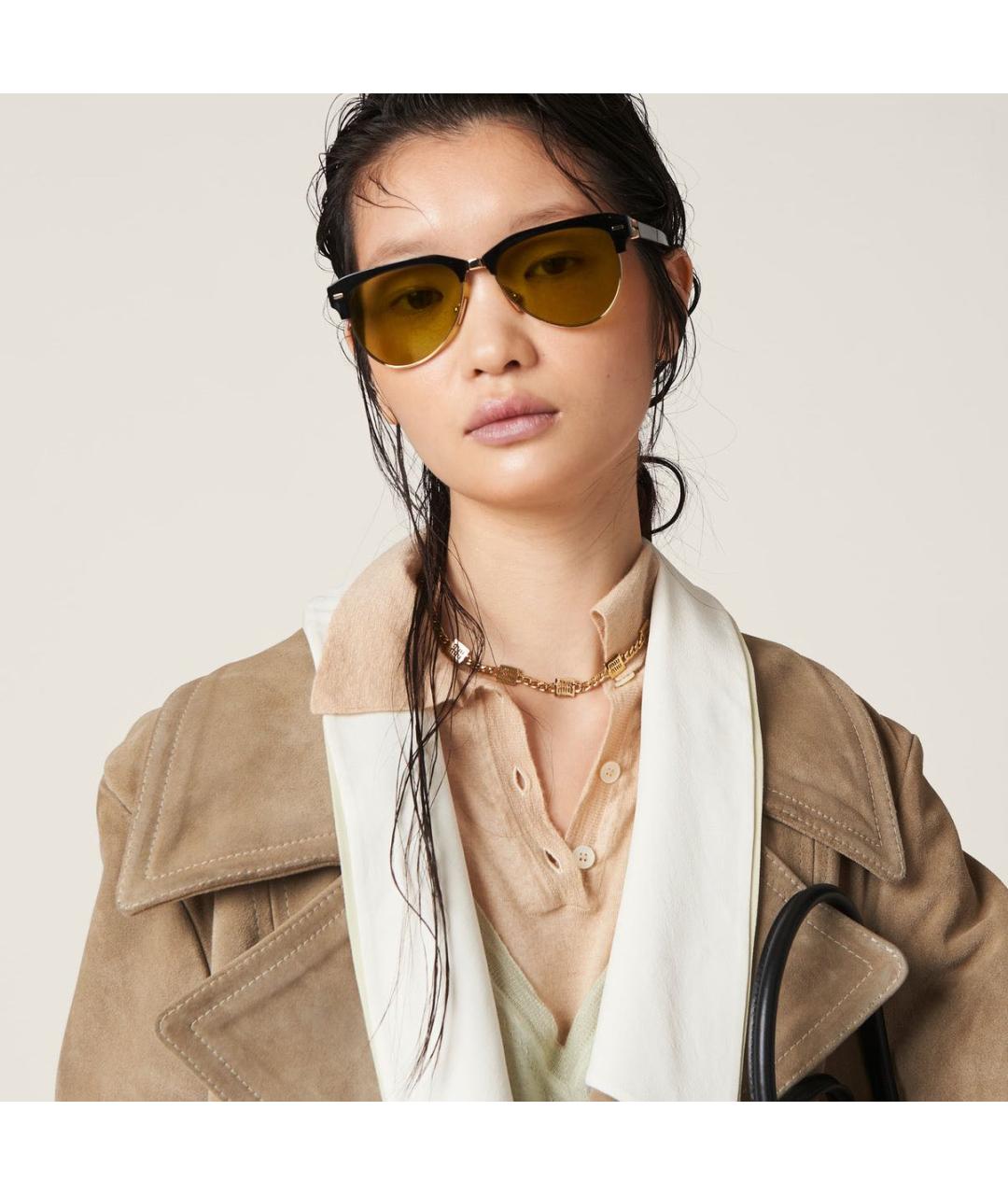 MIU MIU Золотой металлический чокер, фото 3