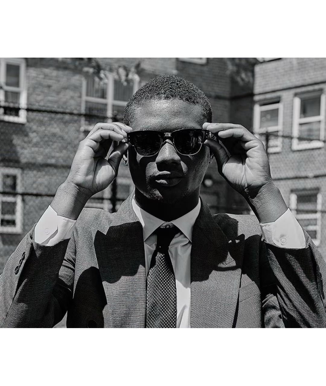 RAY BAN Черные пластиковые солнцезащитные очки, фото 8