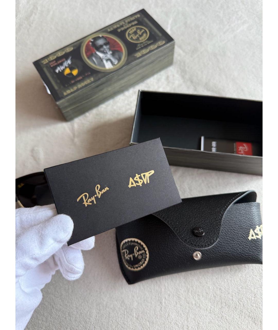 RAY BAN Черные пластиковые солнцезащитные очки, фото 5