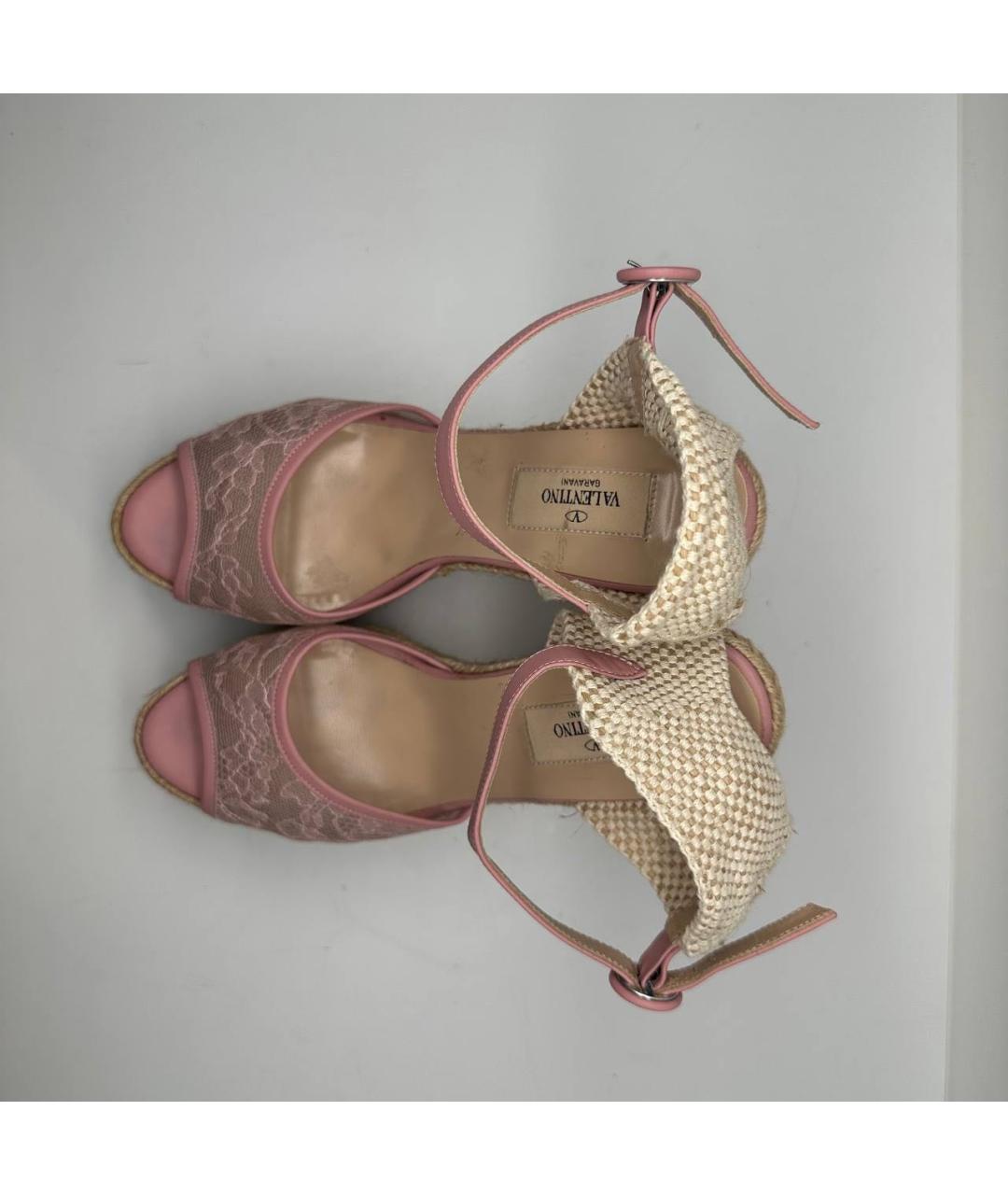 VALENTINO Розовые текстильные туфли, фото 2